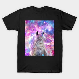 Space Rainbow Caticorn Cat Unicorn T-Shirt